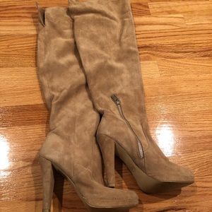 Michael Kors tan suede over the knee boots Sz 7